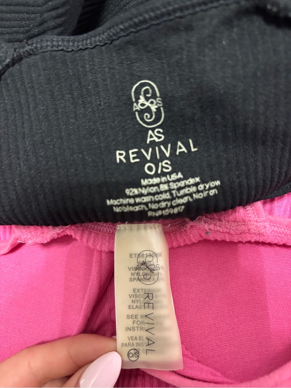 Altar’d State Revival Black & Hot Pink Active Crop Top